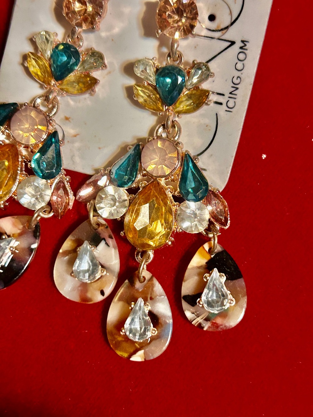 Crystal Teardrop Chandelier Earrings by Claire’s